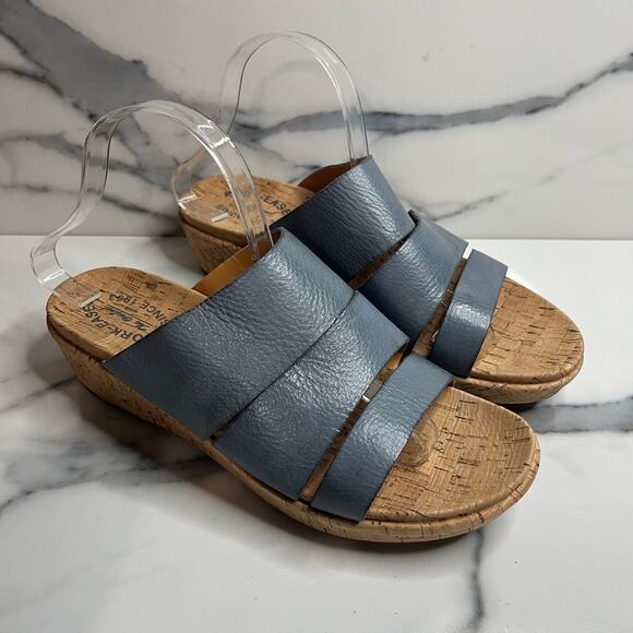 Kork-Ease Shoes - Kork-Ease | EUC Women's Blue Leather Slip-On Comfort Menzie Wedge Sandals Sz 10